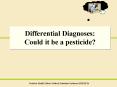 Differential Diagnoses: Could it be a pesticide? PowerPoint PPT Presentation