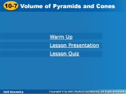Volume of Pyramids and Cones