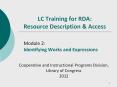 LC Training for RDA: Resource Description PowerPoint PPT Presentation