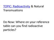 TOPIC: Radioactivity
