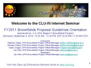 Welcome to the CLU-IN Internet Seminar