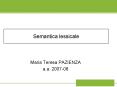 Semantica lessicale PowerPoint PPT Presentation