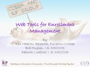 Web Tools for Enrollment Management