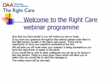 Welcome to the Right Care webinar programme