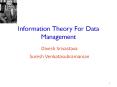 Information Theory For Data Management PowerPoint PPT Presentation