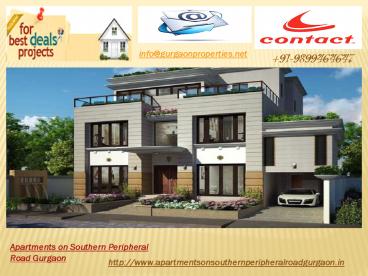 Apartments on Southern Peripheral Road Gurgaon