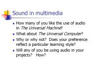 Sound in multimedia