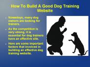 How To Build A Good Dog Training Website