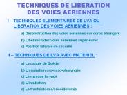 TECHNIQUES DE LIBERATION DES VOIES AERIENNES
