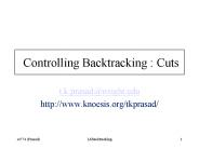 Controlling Backtracking : Cuts