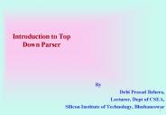 Introduction to Top Down Parser