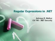 Regular Expressions in .NET