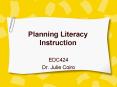 Planning Literacy Instruction PowerPoint PPT Presentation