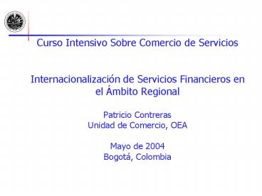 Curso Intensivo Sobre Comercio de Servicios  Internacionalizaci