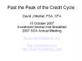 Past the Peak of the Credit Cycle PowerPoint PPT Presentation