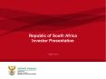 Republic of South Africa Investor Presentation PowerPoint PPT Presentation