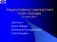 Reparis Distance Learning Event Public Oversight 19 April 2011 PowerPoint PPT Presentation