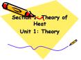 Section 1: Theory of Heat PowerPoint PPT Presentation