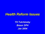 Health Reform Issues