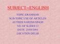 SUBJECT--ENGLISH PowerPoint PPT Presentation