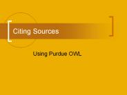 Citing Sources
