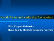 Rural Physician Leadership Curriculum