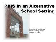 PBIS in an Alternative School Setting