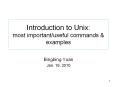 Introduction to Unix: most important/useful commands PowerPoint PPT Presentation
