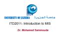 ITD2011- Introduction to MIS PowerPoint PPT Presentation