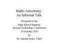 Radio Astronomy: An Informal Talk PowerPoint PPT Presentation