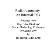 Radio Astronomy: An Informal Talk