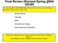 Final Review (Revised Spring 2004) GS390 PowerPoint PPT Presentation
