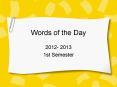 Words of the Day PowerPoint PPT Presentation