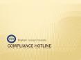 Compliance hotline PowerPoint PPT Presentation