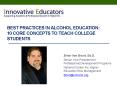 Best Practices In Alcohol Education: 10 Core Concepts To Teach College Students PowerPoint PPT Presentation