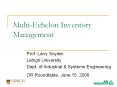 Multi-Echelon Inventory Management PowerPoint PPT Presentation