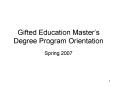 Gifted Education Master PowerPoint PPT Presentation