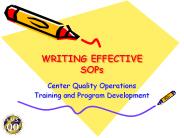 WRITING EFFECTIVE SOPs