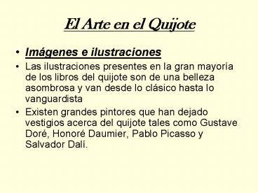 El Arte en el Quijote