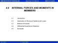 4.0 INTERNAL FORCES AND MOMENTS IN MEMBERS PowerPoint PPT Presentation