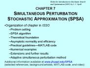 CHAPTER 7 SIMULTANEOUS PERTURBATION STOCHASTIC APPROXIMATION (SPSA)