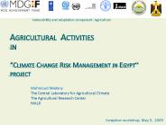 Vulnerability and adaptation component: Agriculture