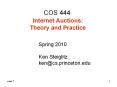 COS 444  Internet Auctions: Theory and Practice PowerPoint PPT Presentation