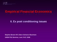 Empirical Financial Economics