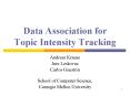 Data Association for Topic Intensity Tracking PowerPoint PPT Presentation