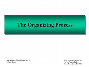 The Organizing Process