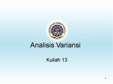 Analisis Variansi
