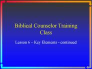 Biblical Counselor Training Class