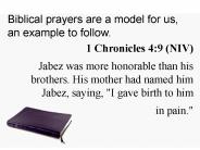 Biblical prayers are a model for us,