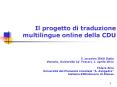 Il progetto di traduzione multilingue online della CDU PowerPoint PPT Presentation